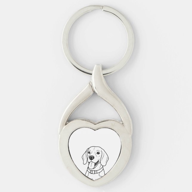 Lovely Beagle Key Ring (Front)