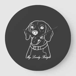 Lovely Beagle Large Clock