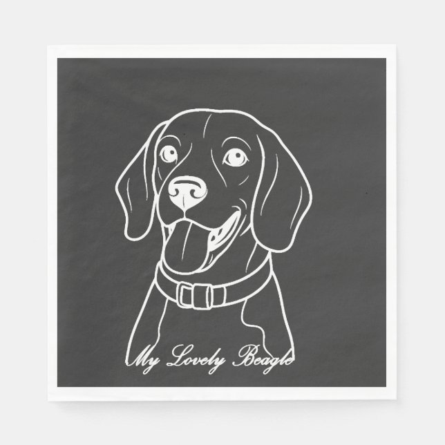 Lovely Beagle Napkin (Front)