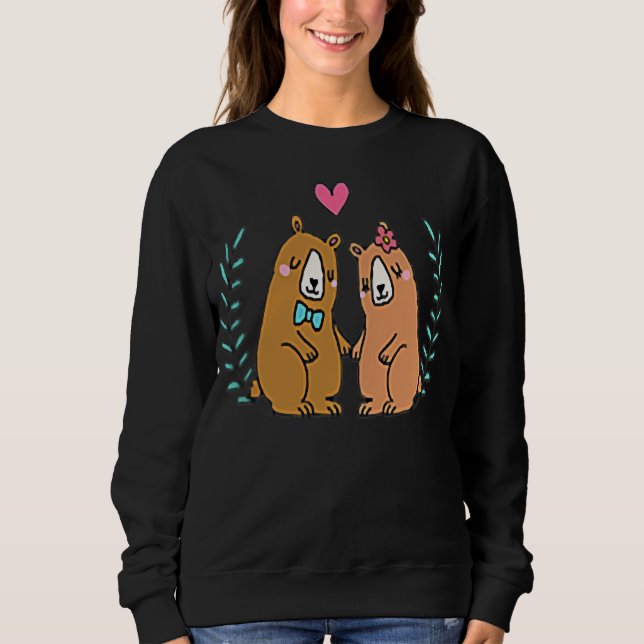 LOVELY BEAR COUPLES GIFT Wedding Anniversary Sweatshirt (Front)