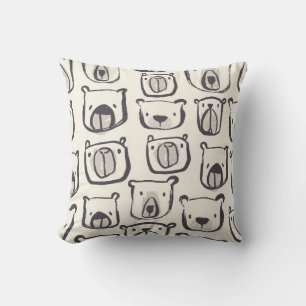 Lovely bear face hand drawn doodles illustration p cushion
