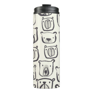 Lovely bear face hand drawn doodles illustration p thermal tumbler