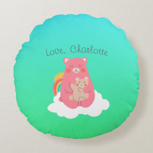 Lovely Bear Family   Round Cushion