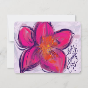 Lovely, Beautiful, Joy Bright Flower Note Card