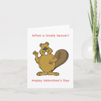 Lovely Beaver, Happy Valentine's Day Card