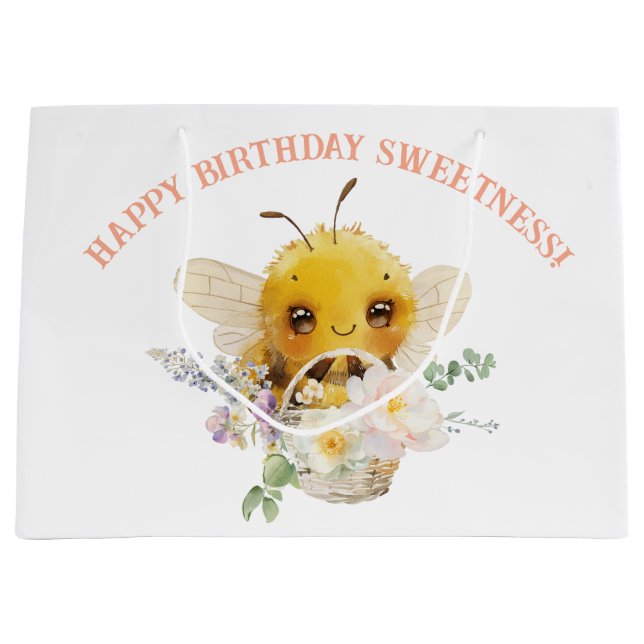 Lovely Bee Large Gift Bag (Front)