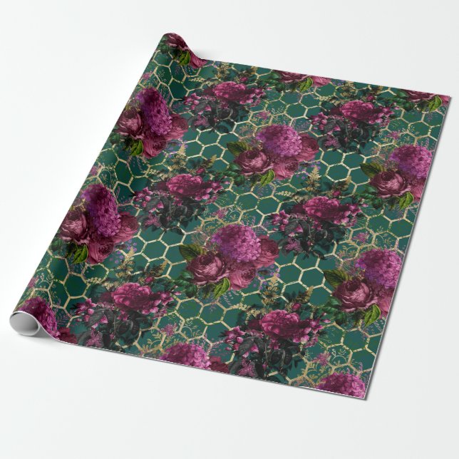 Lovely Bee Series Design 8 Wrapping Paper (Unrolled)