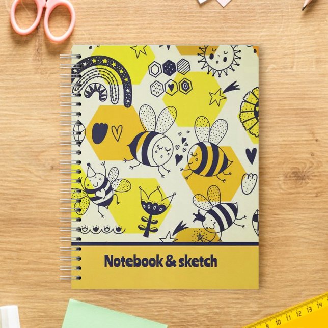 Lovely bees shapes Notebooks (Creator Uploaded)