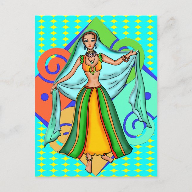 Lovely Belly Dancing Girl Postcard (Front)