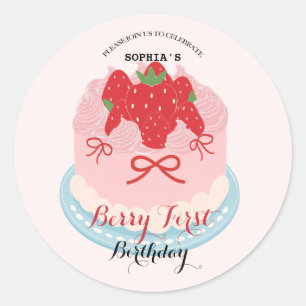 Lovely Berry Birthday Party  Classic Round Sticker