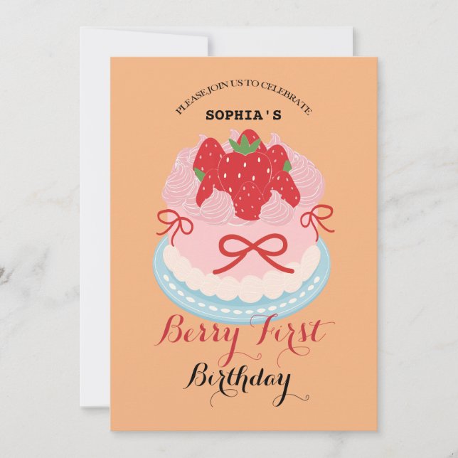 Lovely Berry Birthday Party  Invitation (Front)