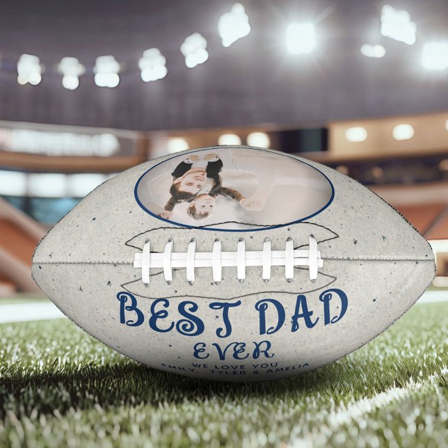 Lovely Best Dad Modern Script Custom Photo  American Football (Creator Uploaded)