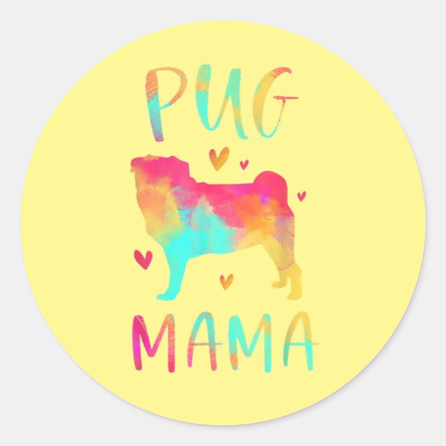 Lovely Best Pug Mum Ever Classic Round Sticker (Front)