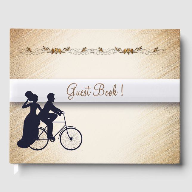 Lovely Bicycle Wedding Guest Book (Front)