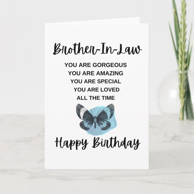 Lovely Birthday Message For Your Brother-In-Law Card (Front)
