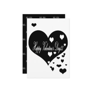 Lovely Black and White Hearts XOXO Holiday Card