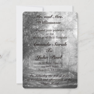 Lovely Black and White Nature Wedding Invitation