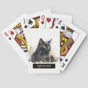 Lovely Black Cat Personalise Playing Cards