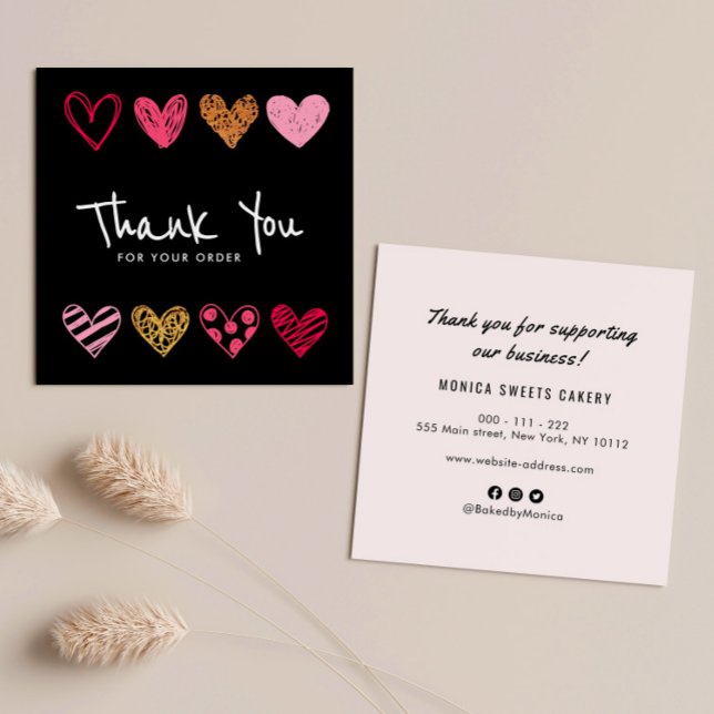lovely black heart thank you insert (Creator Uploaded)