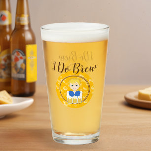 Lovely Blonde Girl Serving Beer Design Glass