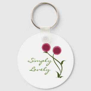 Lovely Blooms Keychain, Fuchsia Key Ring