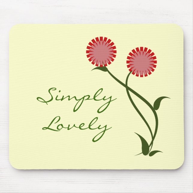 Lovely Blooms Mousepad, Red Mouse Mat (Front)