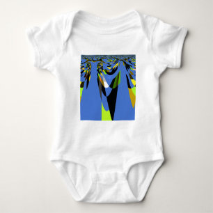 Lovely Blue African Tribal Motif Pattern Art Print Baby Bodysuit