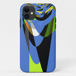 Lovely Blue African Tribal Motif Pattern Art Print iPhone 11 Case