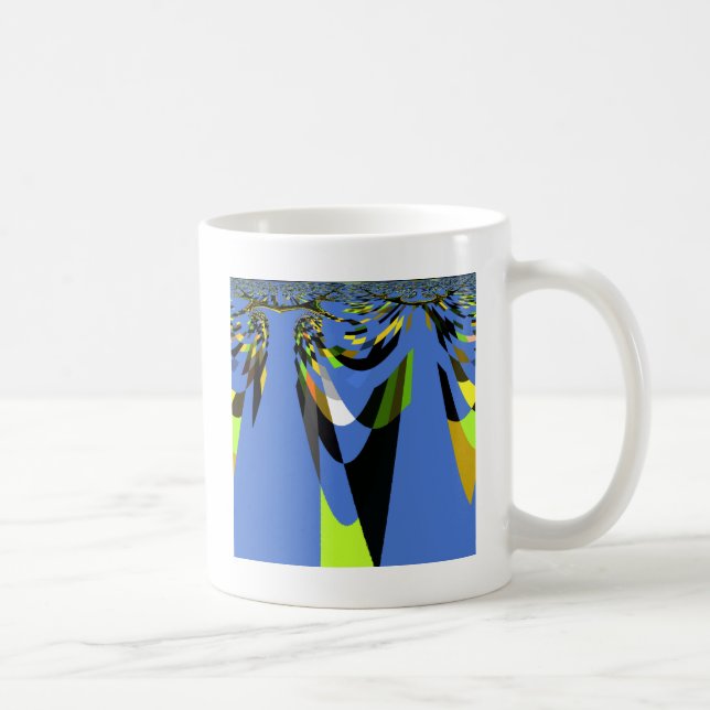 Lovely Blue African Tribal Motif Pattern Art Print Coffee Mug (Right)