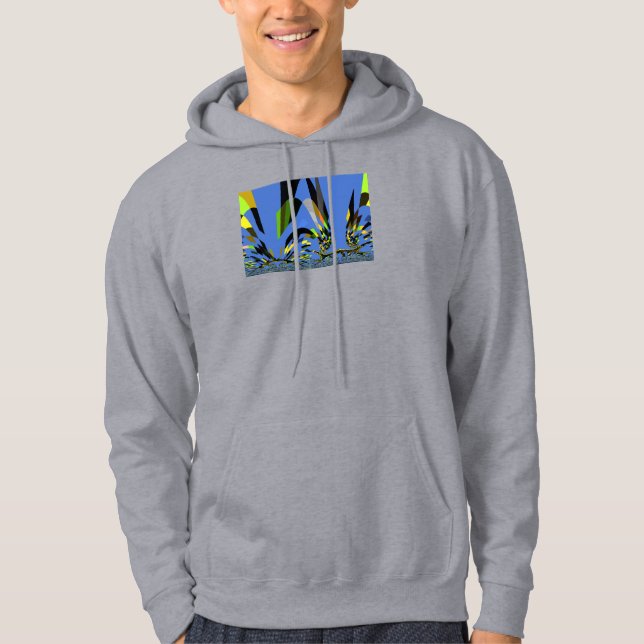 Lovely Blue African Tribal Motif Pattern Art Print Hoodie (Front)