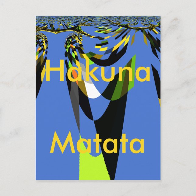 Lovely Blue African Tribal Motif Pattern Art Print Postcard (Front)