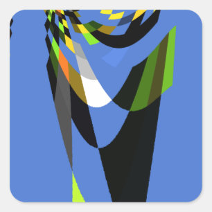 Lovely Blue African Tribal Motif Pattern Art Print Square Sticker