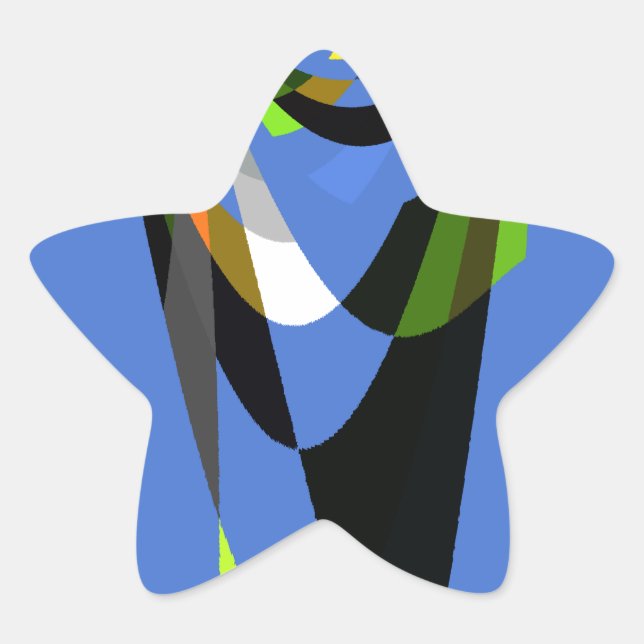 Lovely Blue African Tribal Motif Pattern Art Print Star Sticker (Front)