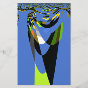 Lovely Blue African Tribal Motif Pattern Art Print Stationery