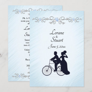 Lovely Blue Bicycle Theme Wedding Invitation