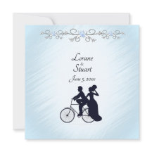 Lovely Blue Bicycle Theme Wedding Invitation