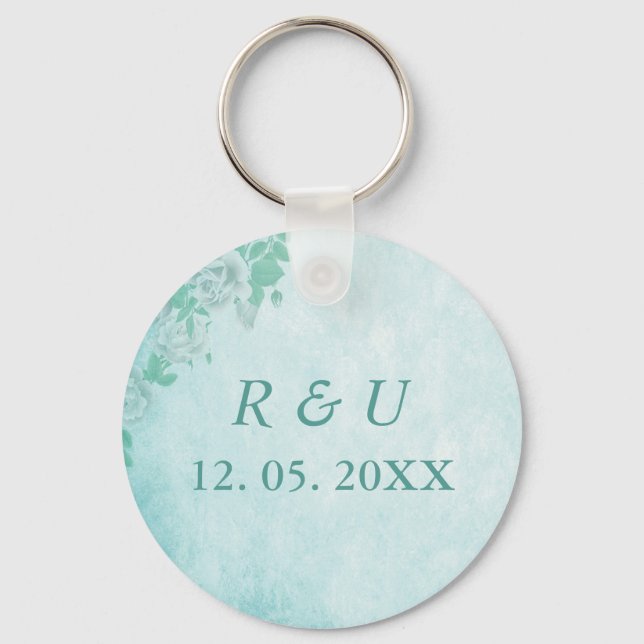 Lovely blue couple's key ring (Front)