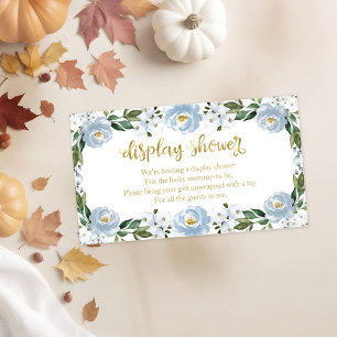 Lovely Blue Floral Baby Shower Display Shower Enclosure Card