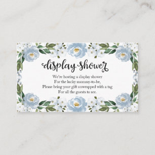 Lovely Blue Floral Baby Shower Display Shower Enclosure Card
