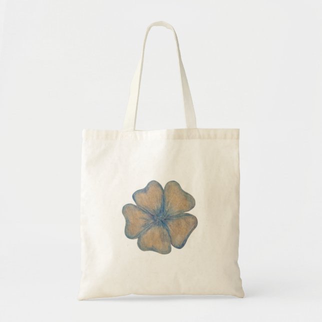 Lovely blue flower tote bag (Front)
