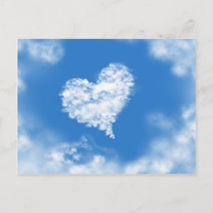Lovely blue heaven heart shaped sky healing love postcard