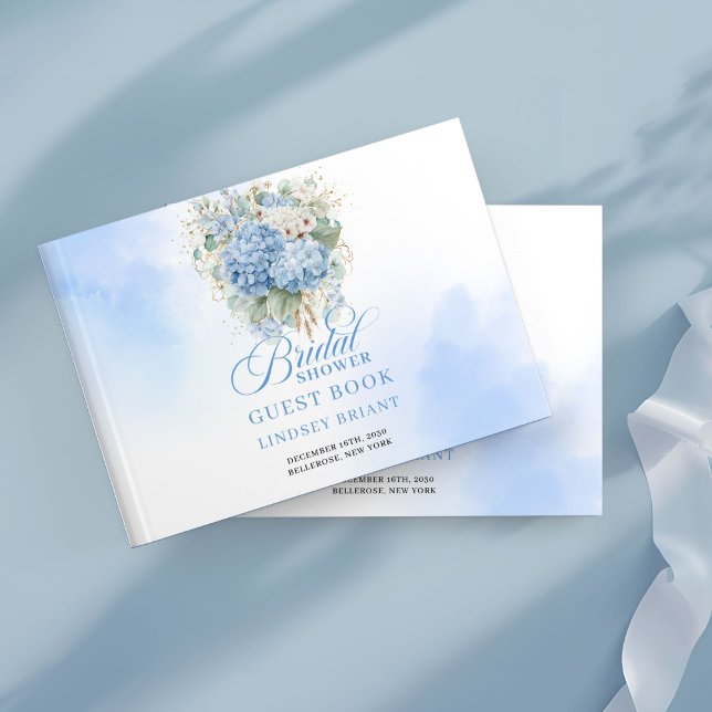Lovely blue hydrangeas eucalyptus bridal shower  guest book (Lovely blue hydrangeas eucalyptus bridal shower guest book

)