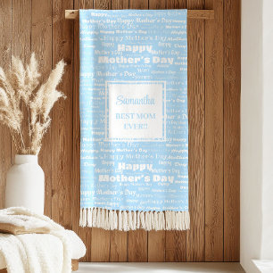 Lovely Blue Lettering Mother’s Day Gift for Mom  Sherpa Blanket
