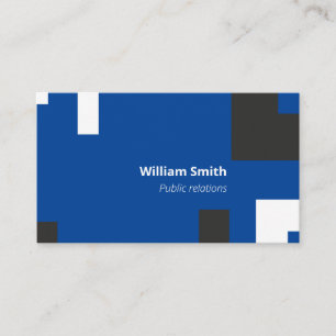 Lovely Blue Modern Square Shapes Business Card