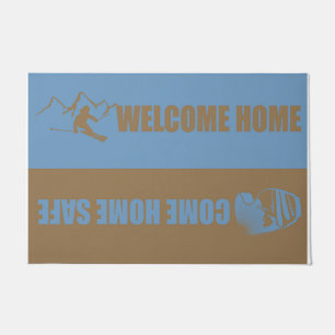 Lovely Blue Sports Mat, Skiing Doormat