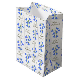 Lovely Bluebells White Medium Gift Bag