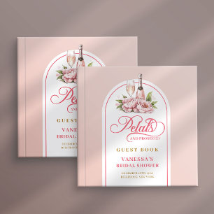 Lovely blush and gold petals prosecco guest book