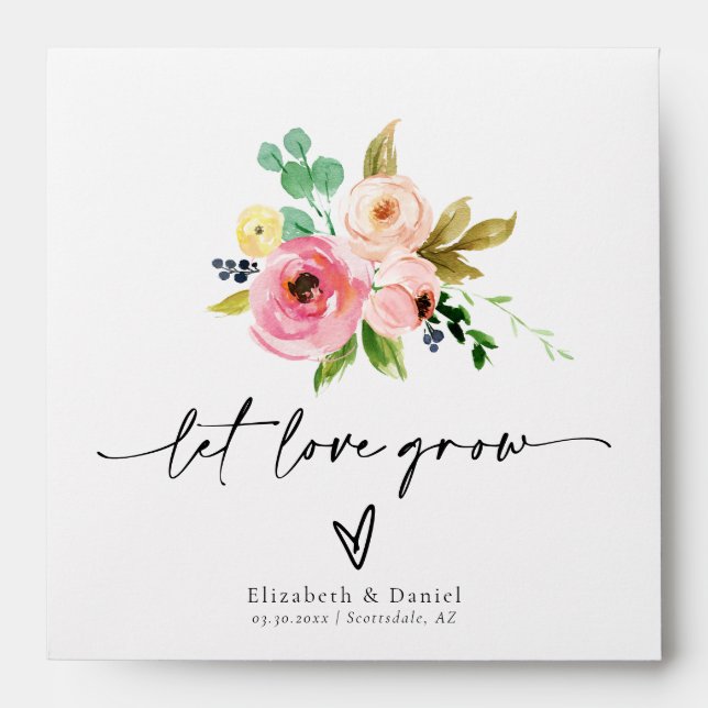 Lovely Blush Boho Wedding Favour Gift Seed Packet  Envelope (Front)