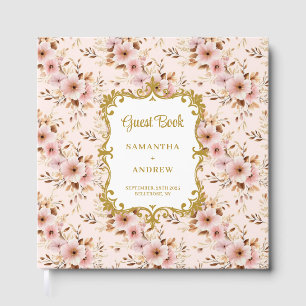 Lovely Blush Gold Boho Wedding Guest Book Keepsake