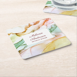 Lovely Blush Pink Earth Tone Named Paper Coaster
